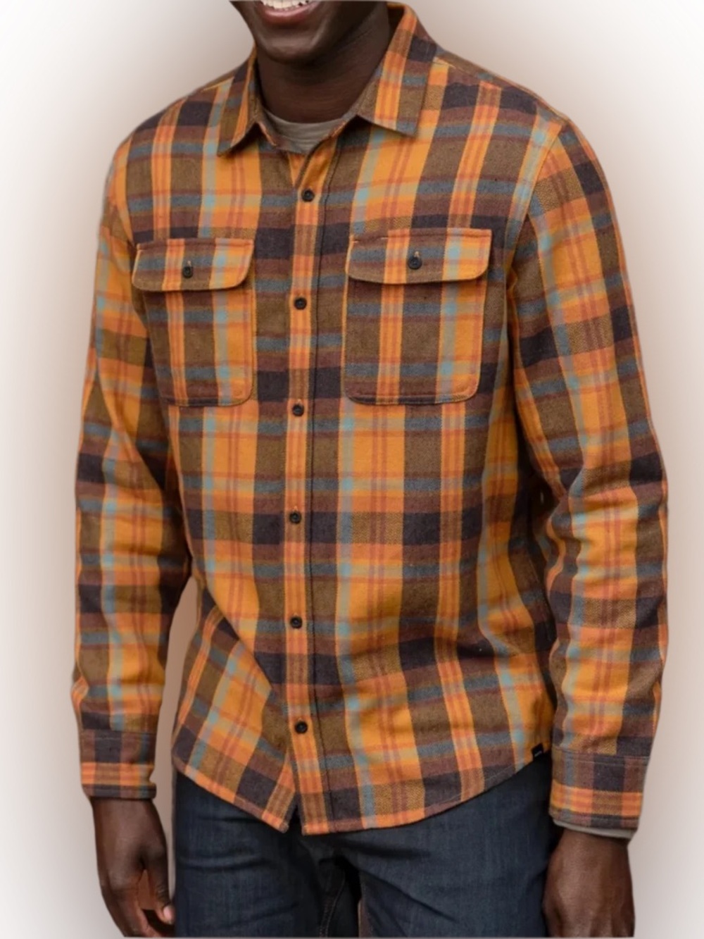 PrAna Westbrook Flannel Shirt Color Sunray Plaid Size S - Picture 1 of 6